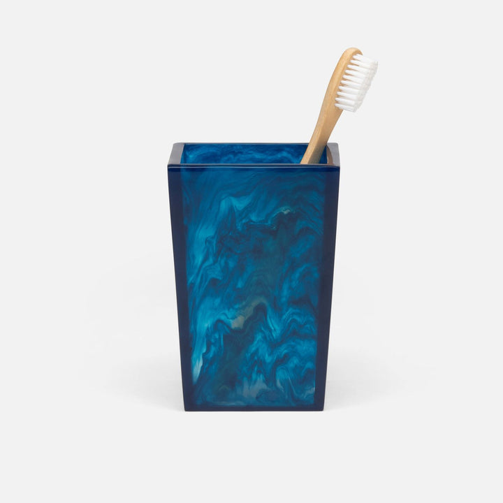 Abiko, Cobalt, Brush Holder, Square Tapered, Cast Resin