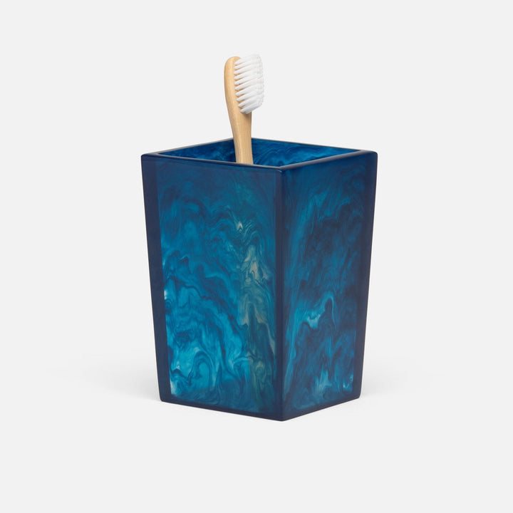 Abiko, Cobalt, Brush Holder, Square Tapered, Cast Resin