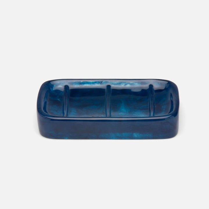 Abiko, Cobalt, Soap Dish W/ Rounded Edges, Rectangular, Cast Resin