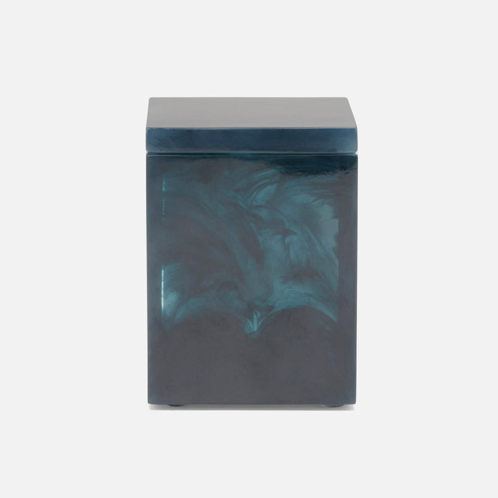 Abiko, Dark Teal, Canister, Square Straight, Small, Cast Resin