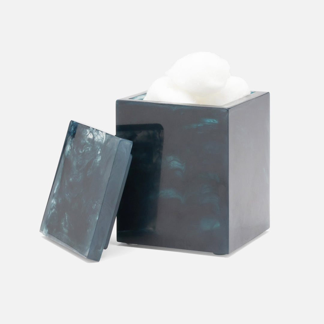 Abiko, Dark Teal, Canister, Square Straight, Small, Cast Resin
