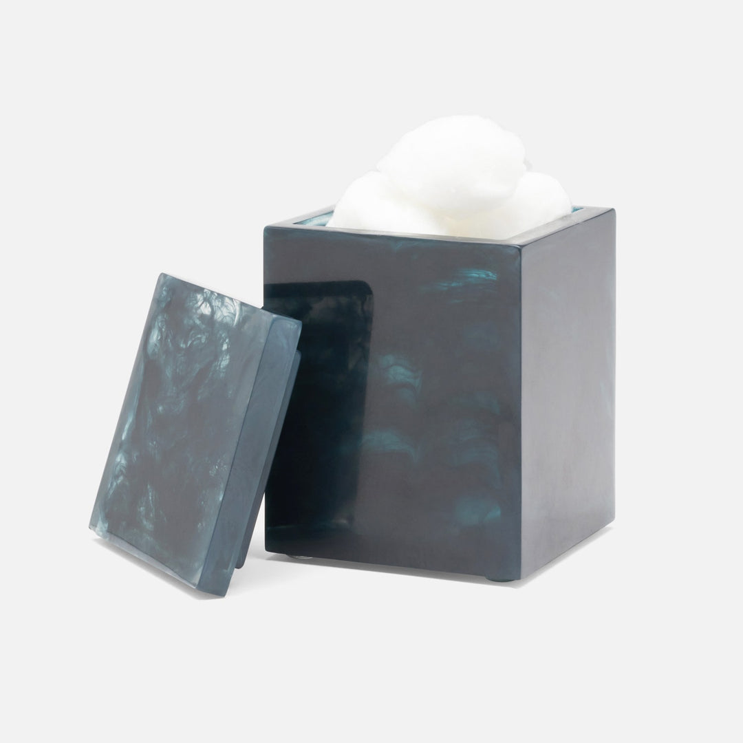 Abiko, Dark Teal, Canister, Square Straight, Small, Cast Resin