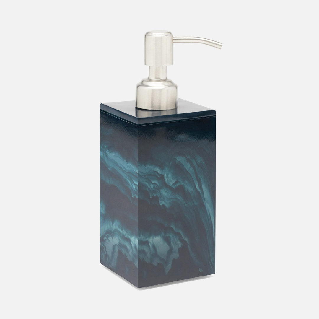 Abiko, Dark Teal, Soap Pump, Square Straight, Cast Resin