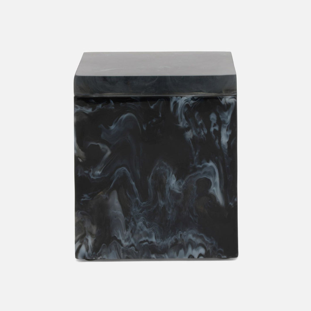Abiko, Obsidian, Canister, Large, Square Straight, Cast Resin