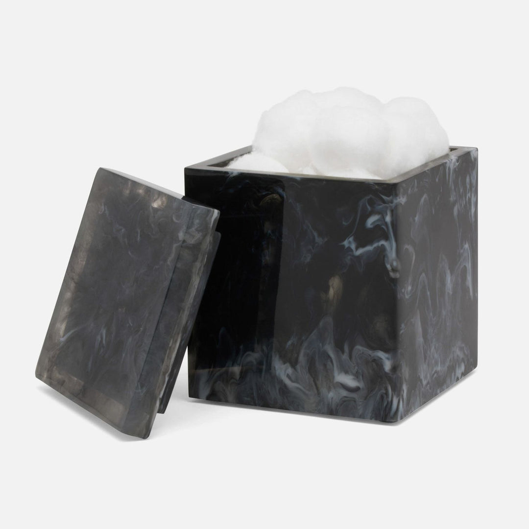 Abiko, Obsidian, Canister, Large, Square Straight, Cast Resin