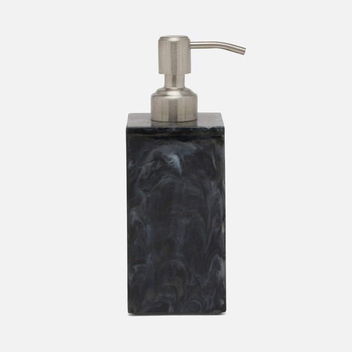 Abiko, Obsidian, Soap Pump, Square Straight, Cast Resin