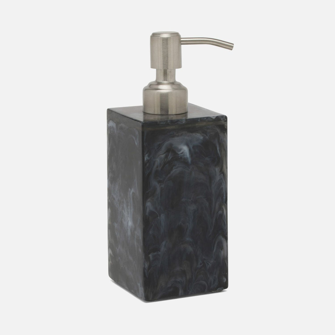 Abiko, Obsidian, Soap Pump, Square Straight, Cast Resin