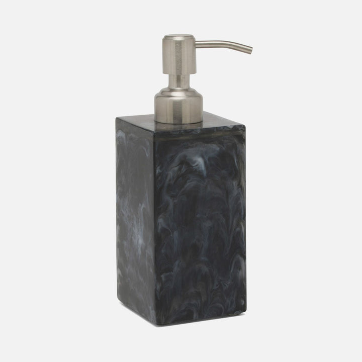 Abiko, Obsidian, Soap Pump, Square Straight, Cast Resin