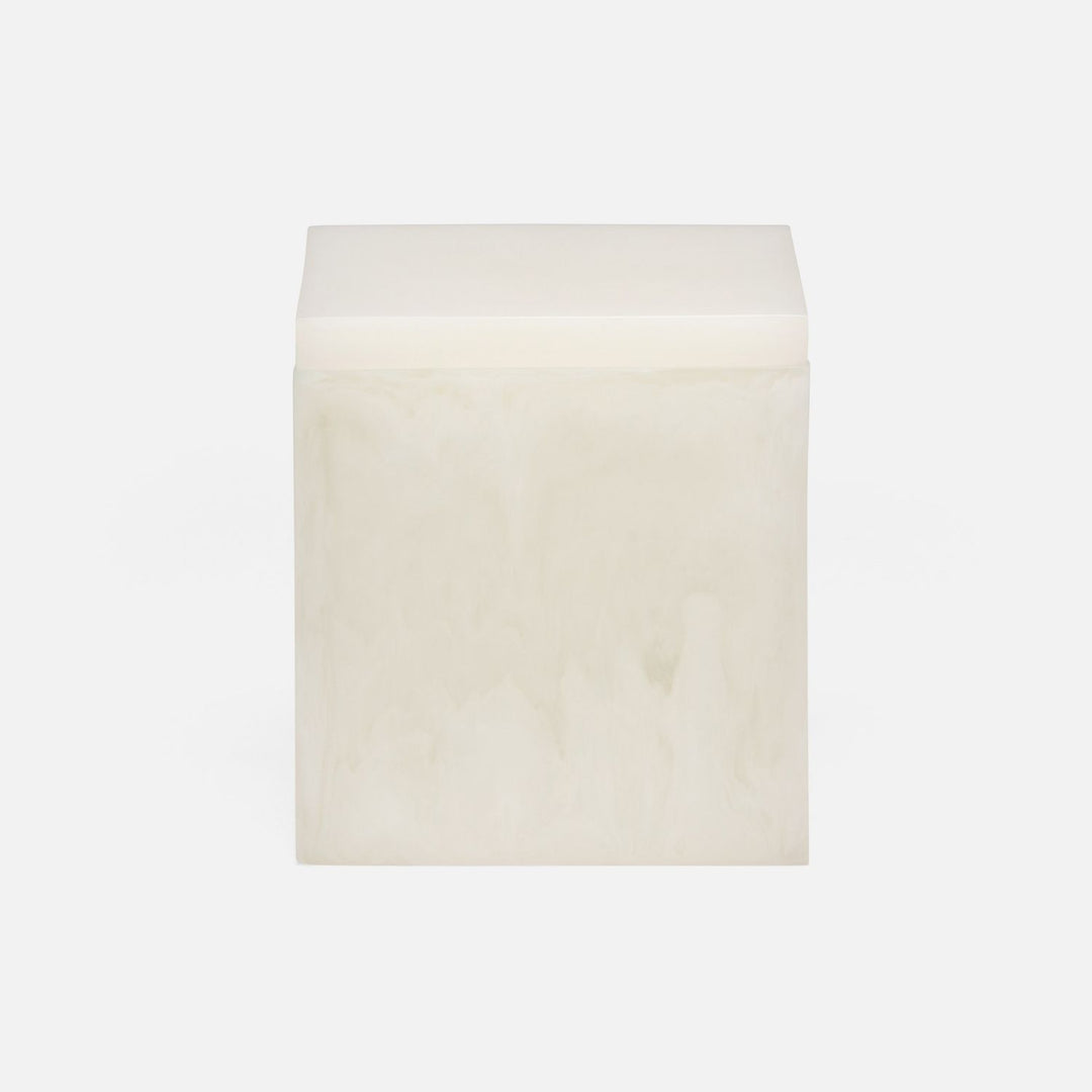 Abiko, Pearl White, Canister, Large, Square Straight, Cast Resin