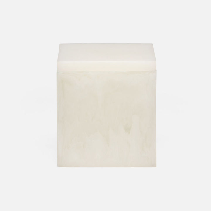 Abiko, Pearl White, Canister, Large, Square Straight, Cast Resin