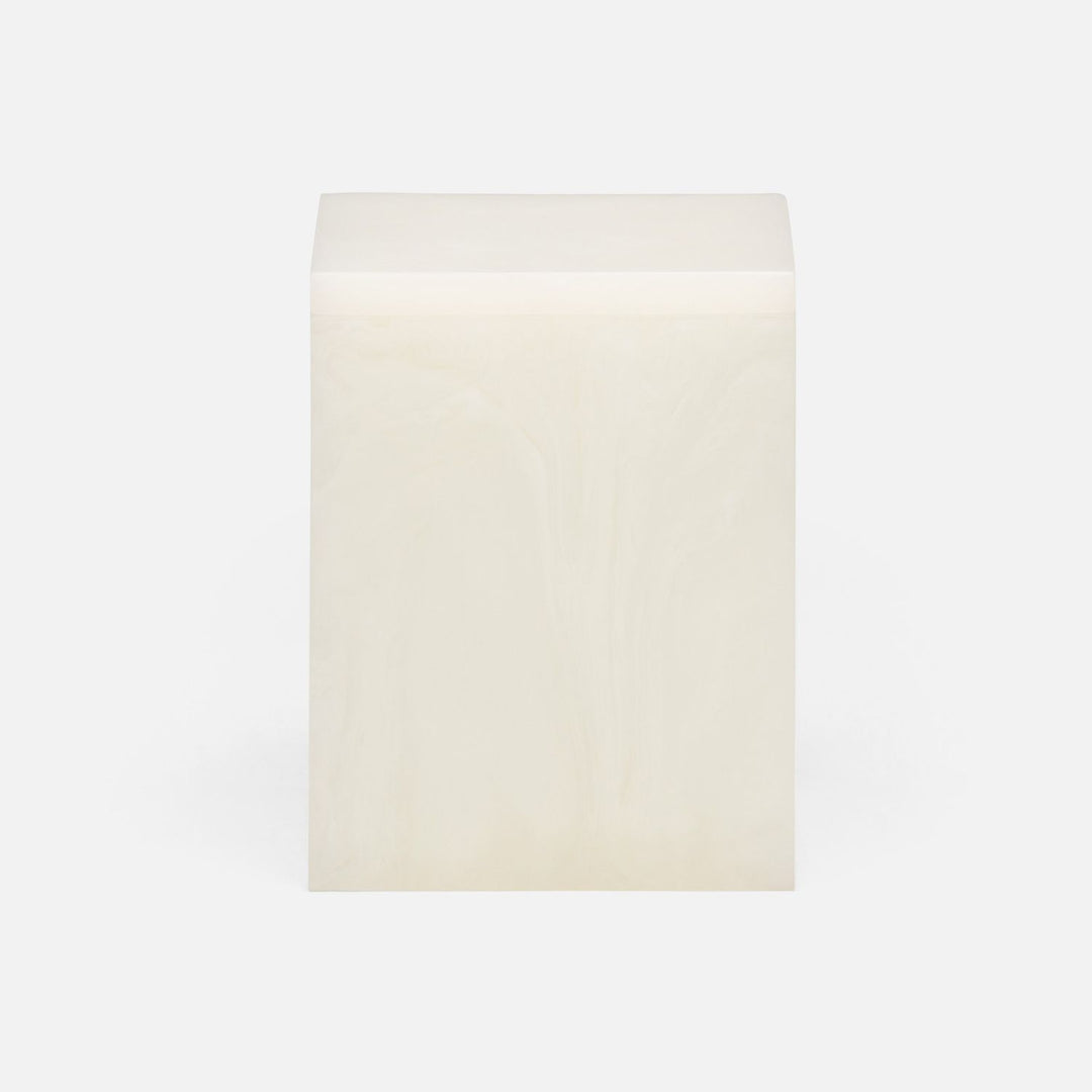 Abiko, Pearl White, Canister, Small, Square Straight, Cast Resin