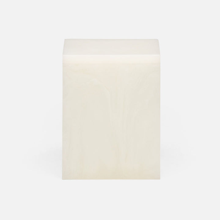 Abiko, Pearl White, Canister, Small, Square Straight, Cast Resin