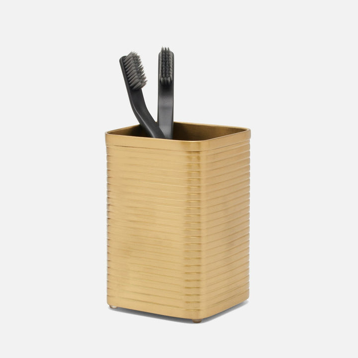 Adelaide, Matte Gold, Brush Holder, Square Straight, Stainless Steel