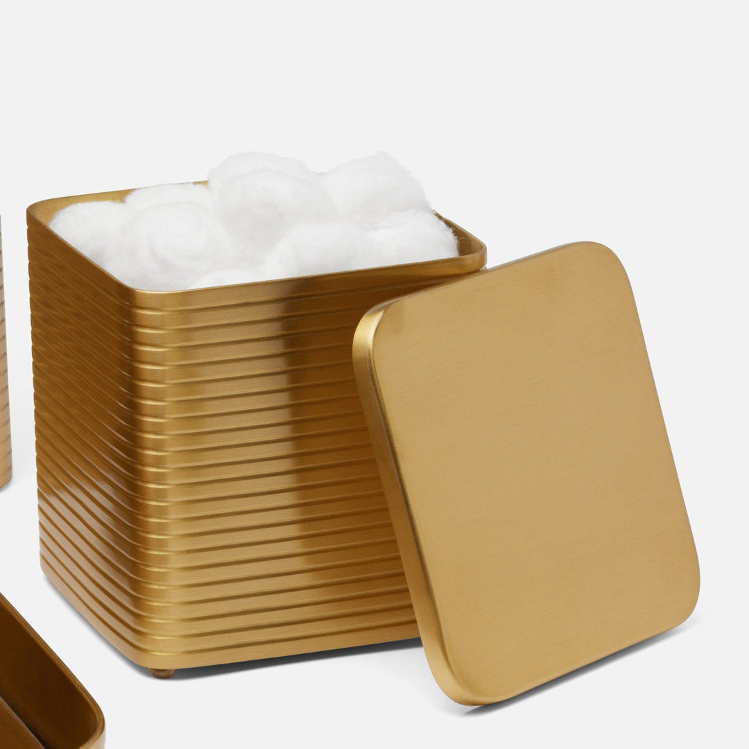 Adelaide, Matte Gold, Canister, Large, Square Straight, Stainless Steel