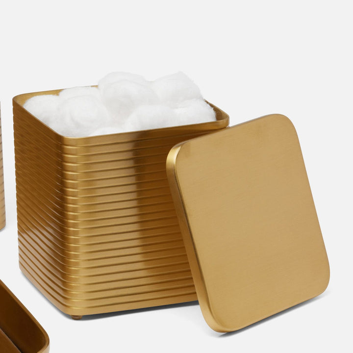 Adelaide, Matte Gold, Canister, Large, Square Straight, Stainless Steel