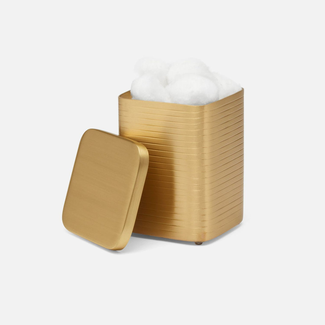 Adelaide, Matte Gold, Canister, Small, Square Straight, Stainless Steel