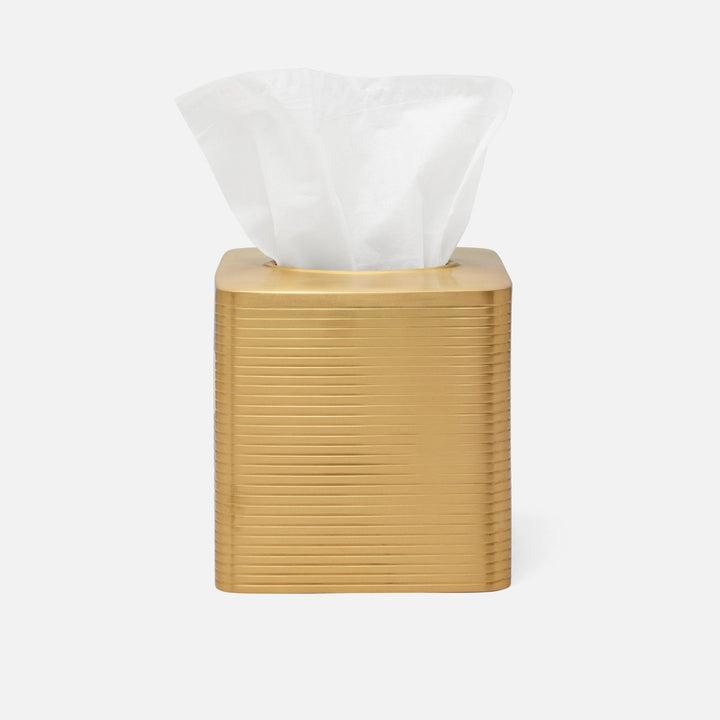 Adelaide, Matte Gold, Tissue Box, Square Straight, Stainless Steel