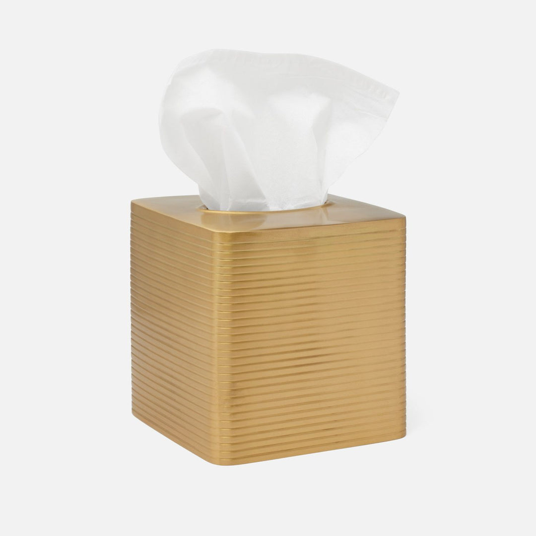 Adelaide, Matte Gold, Tissue Box, Square Straight, Stainless Steel