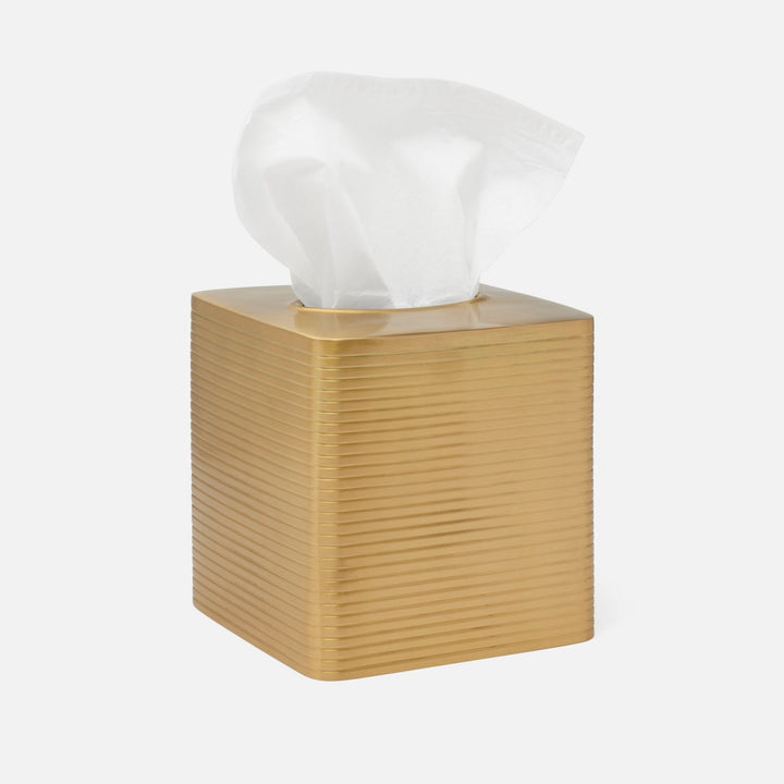 Adelaide, Matte Gold, Tissue Box, Square Straight, Stainless Steel