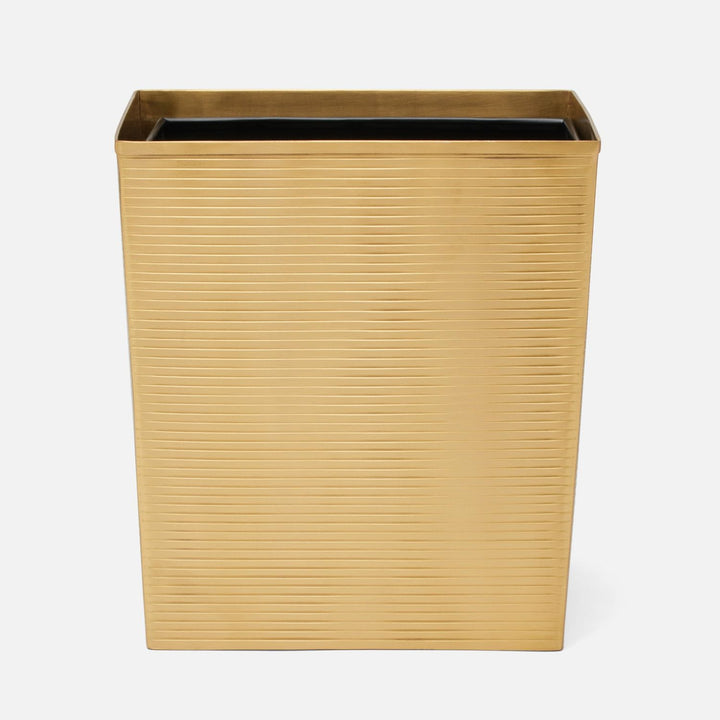 Adelaide, Matte Gold, Wastebasket, Rectangular Tapered, Stainless Steel
