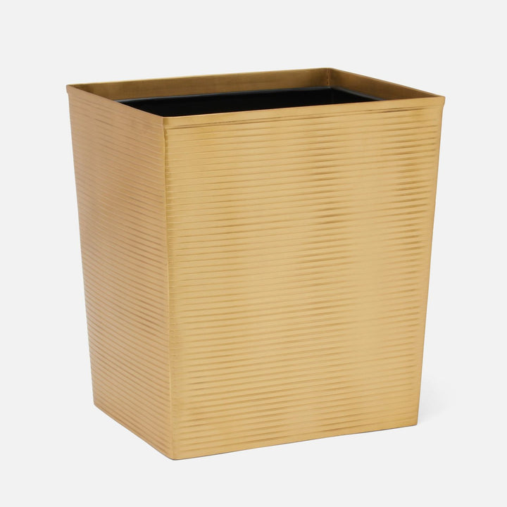 Adelaide, Matte Gold, Wastebasket, Rectangular Tapered, Stainless Steel
