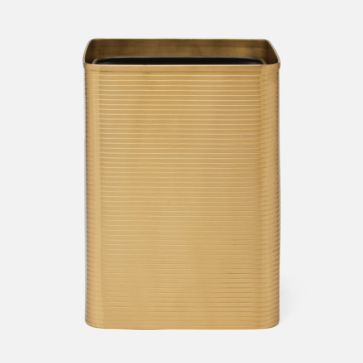 Adelaide, Matte Gold, Wastebasket, Square Straight, Stainless Steel
