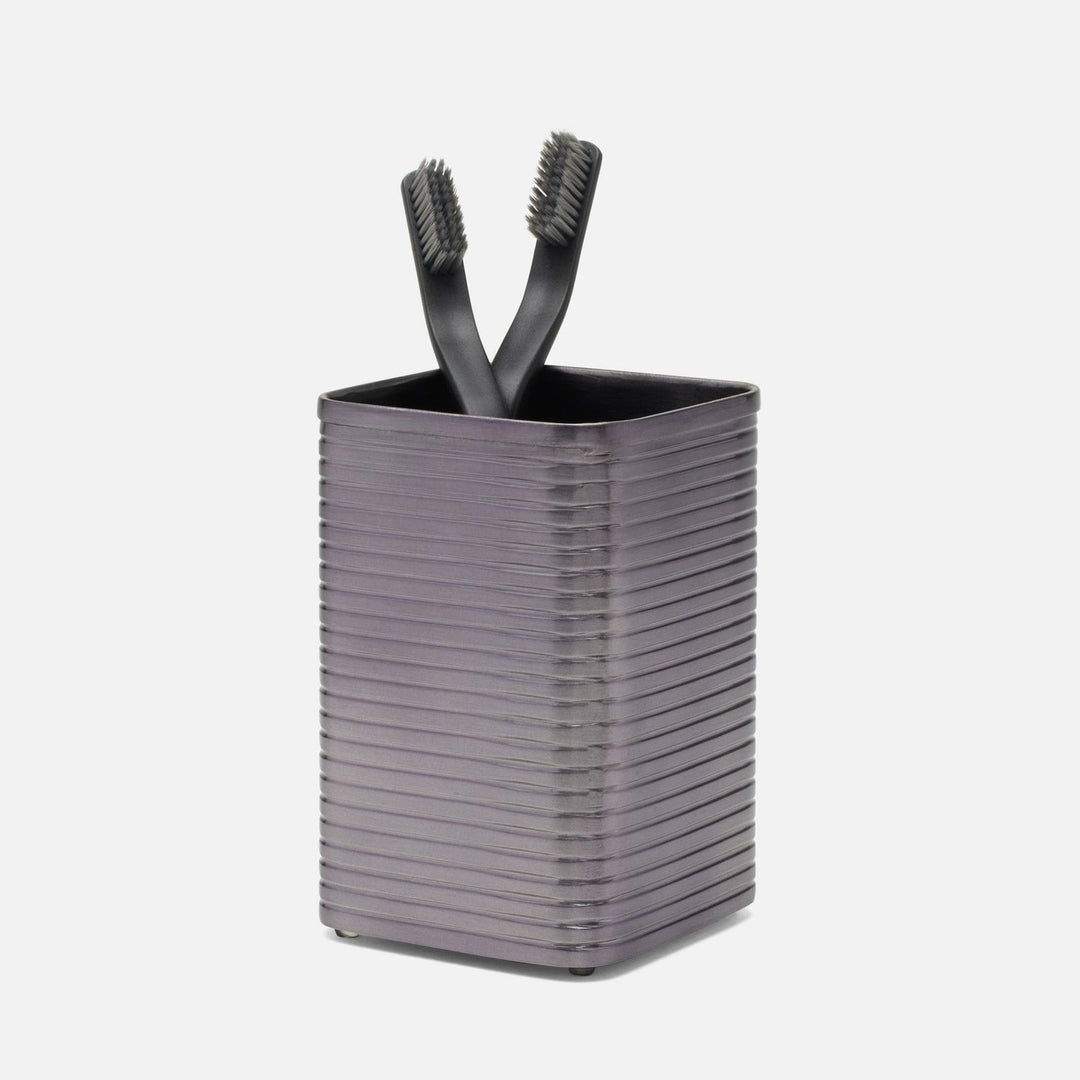 Adelaide, Pewter, Brush Holder, Square Straight, Stainless Steel