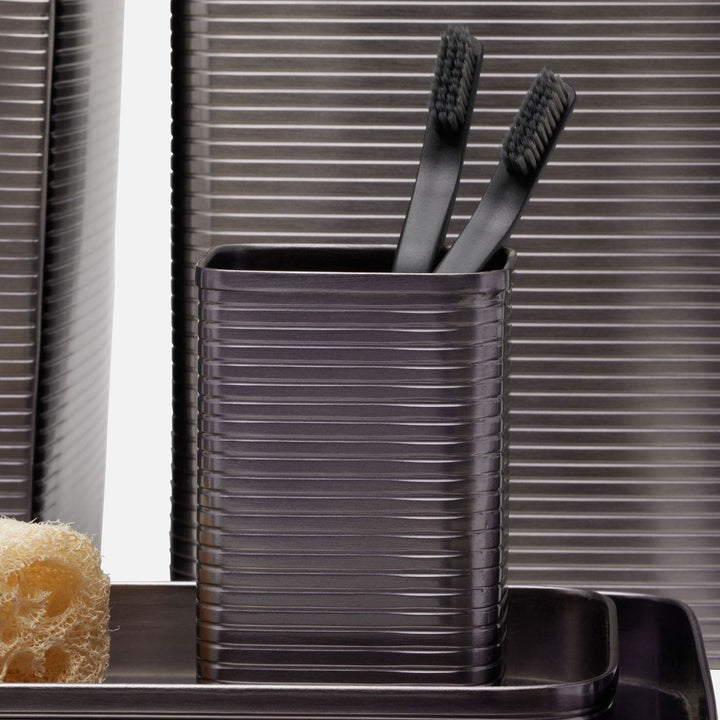 Adelaide, Pewter, Brush Holder, Square Straight, Stainless Steel