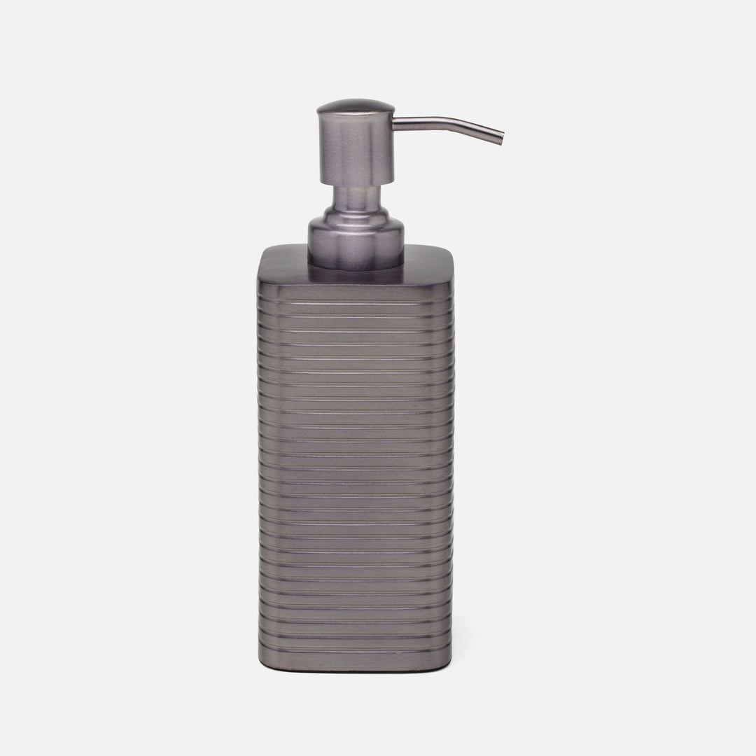Adelaide, Pewter, Soap Pump, Square Straight, Stainless Steel