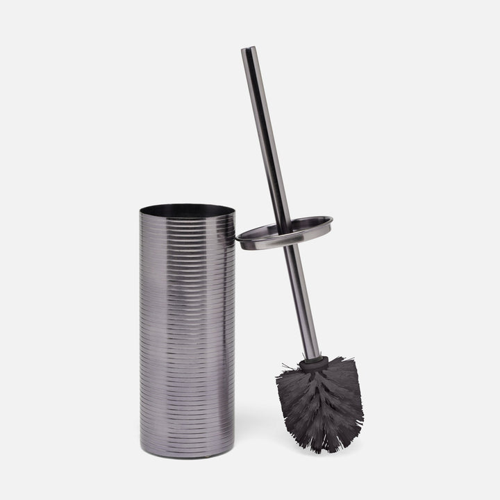 Adelaide, Pewter, Toilet Brush Holder, Round, Stainless Steel