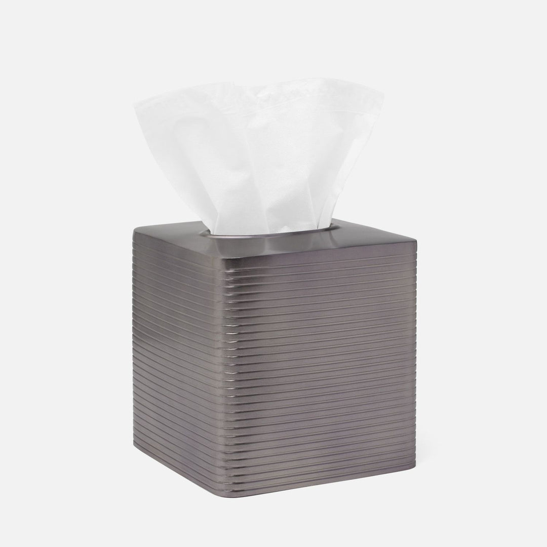 Adelaide, Pewter, Tissue Box, Square Straight, Stainless Steel