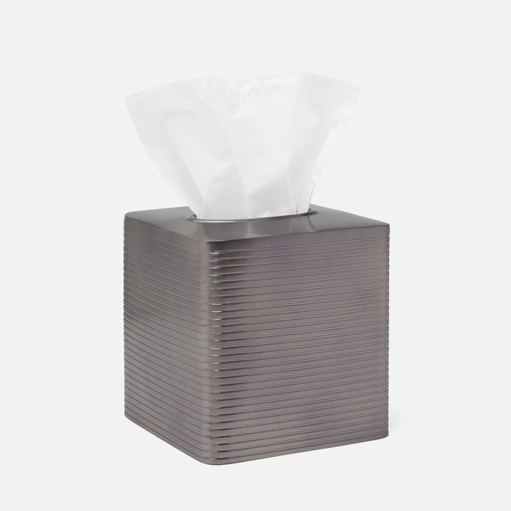 Adelaide, Pewter, Tissue Box, Square Straight, Stainless Steel