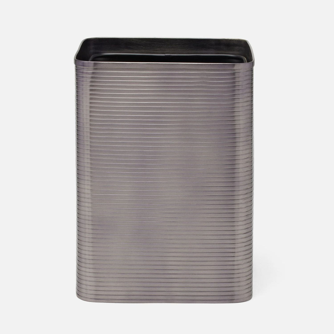 Adelaide, Pewter, Wastebasket, Square Straight, Stainless Steel
