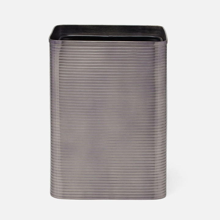 Adelaide, Pewter, Wastebasket, Square Straight, Stainless Steel