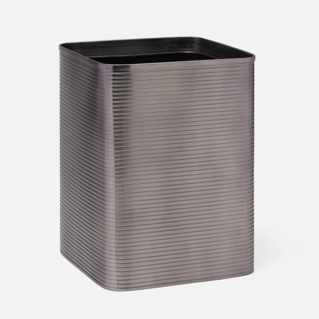 Adelaide, Pewter, Wastebasket, Square Straight, Stainless Steel