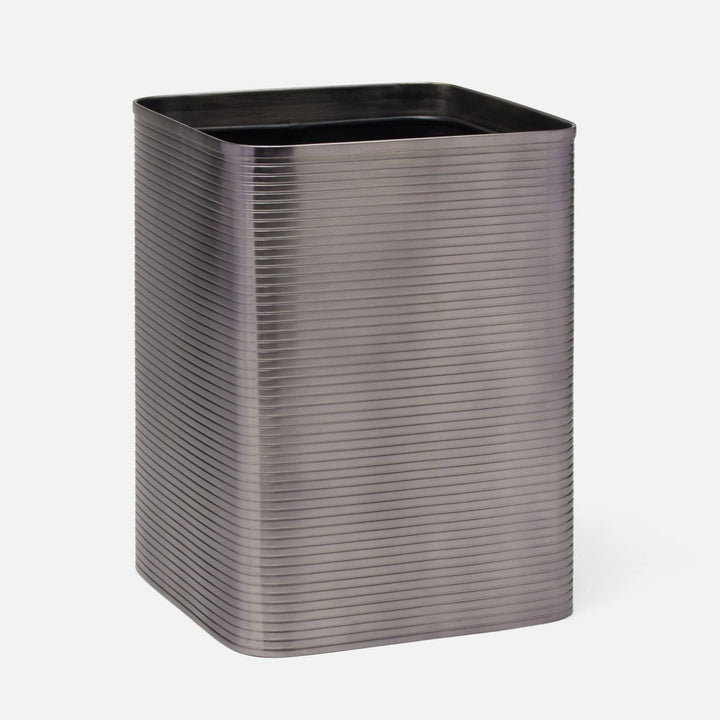 Adelaide, Pewter, Wastebasket, Square Straight, Stainless Steel