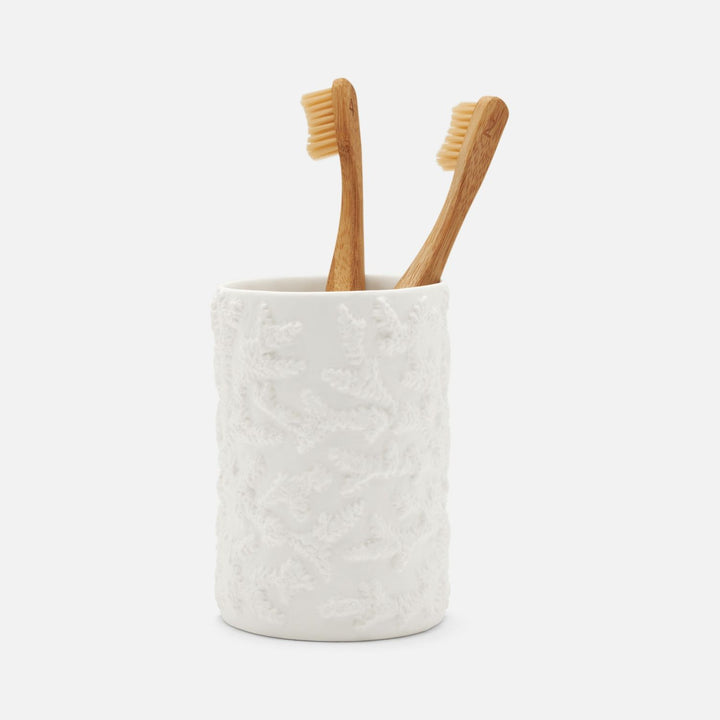 Alanya, White, Brush Holder, Round, Porcelain