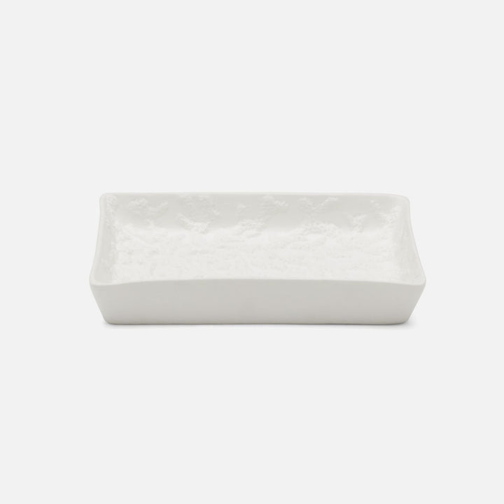 Alanya, White, Soap Dish, Rectangular Tapered, Porcelain