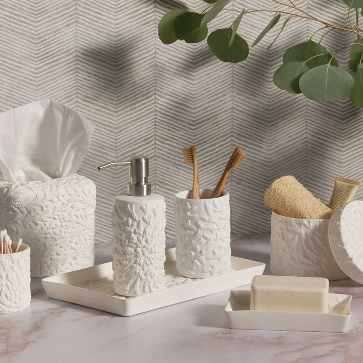Alanya, White, Soap Pump, Round, Porcelain