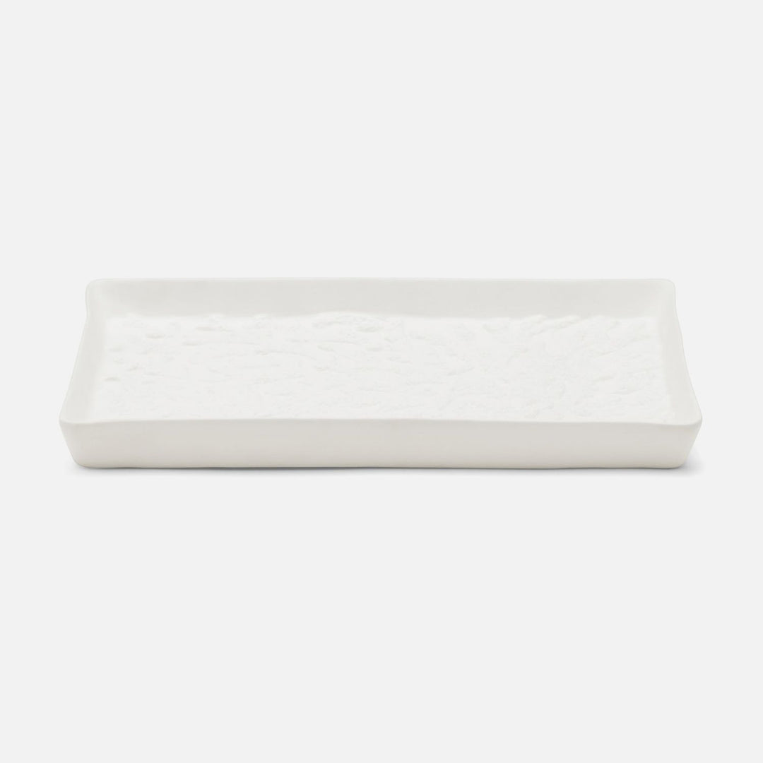 Alanya, White, Tray, Rectangular Tapered, Porcelain