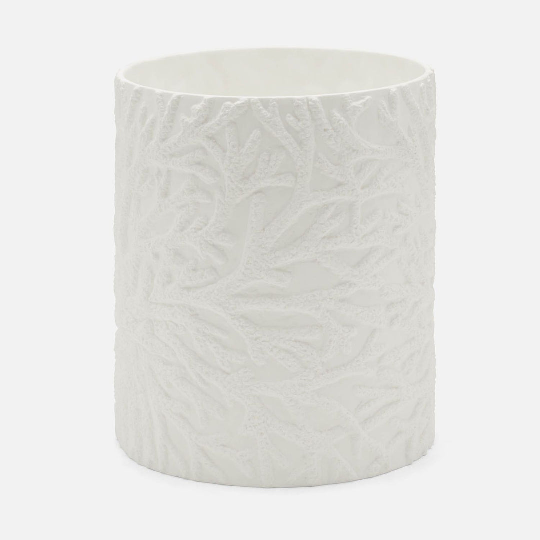Alanya, White, Wastebasket, Round, Porcelain