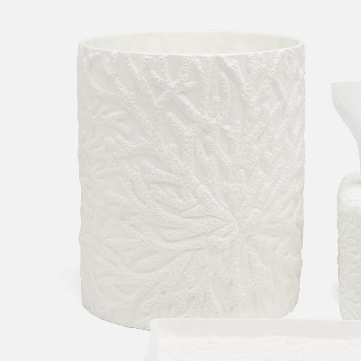Alanya, White, Wastebasket, Round, Porcelain