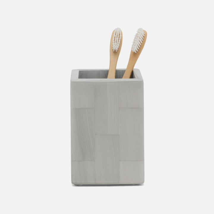 Arles, Light Gray, Brush Holder, Square Straight, Faux Horn