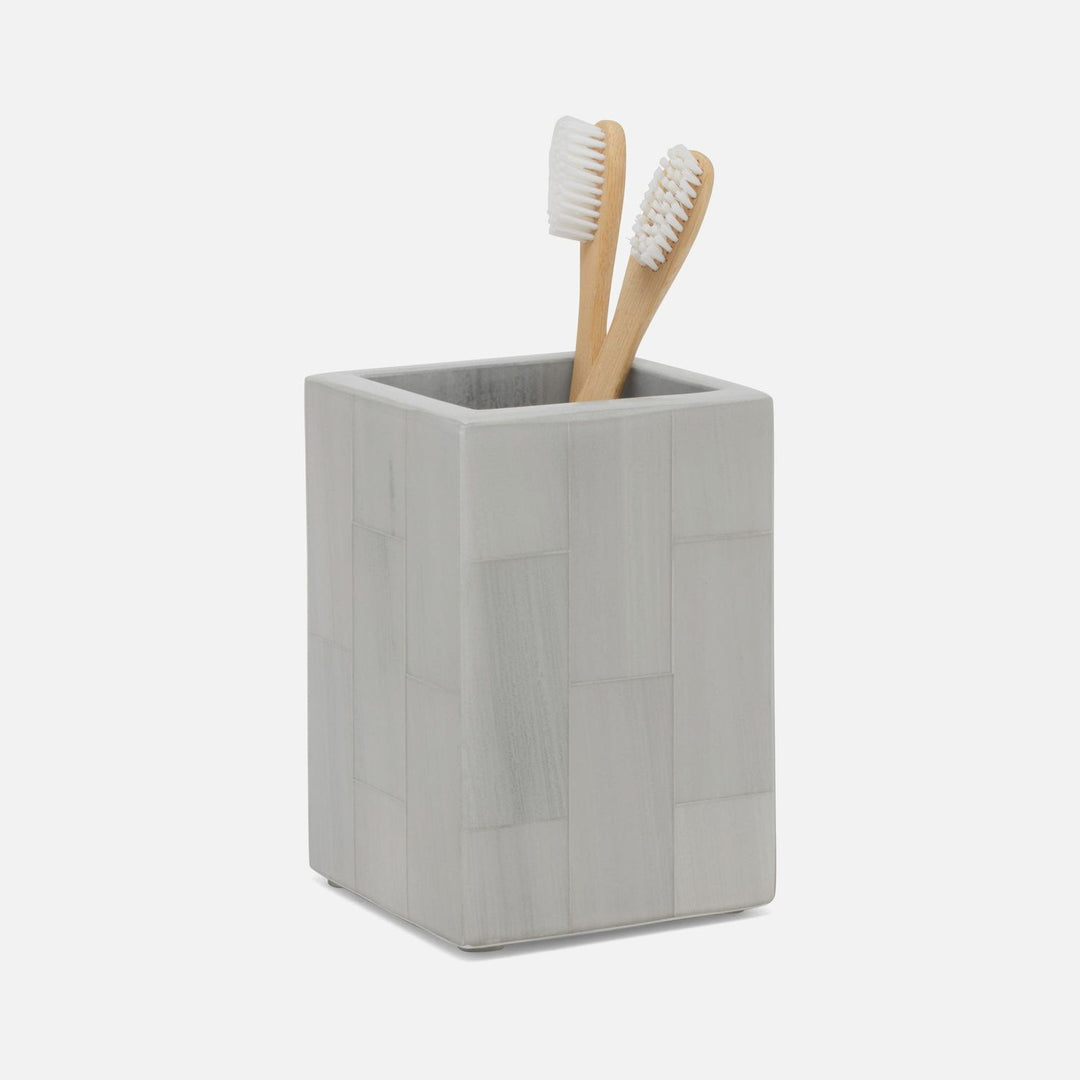 Arles, Light Gray, Brush Holder, Square Straight, Faux Horn