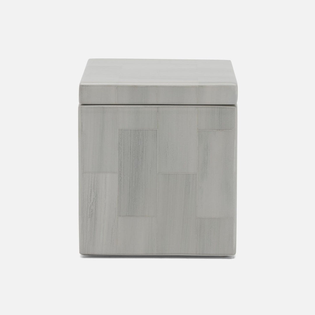 Arles, Light Gray, Canister, Square Straight, Faux Horn