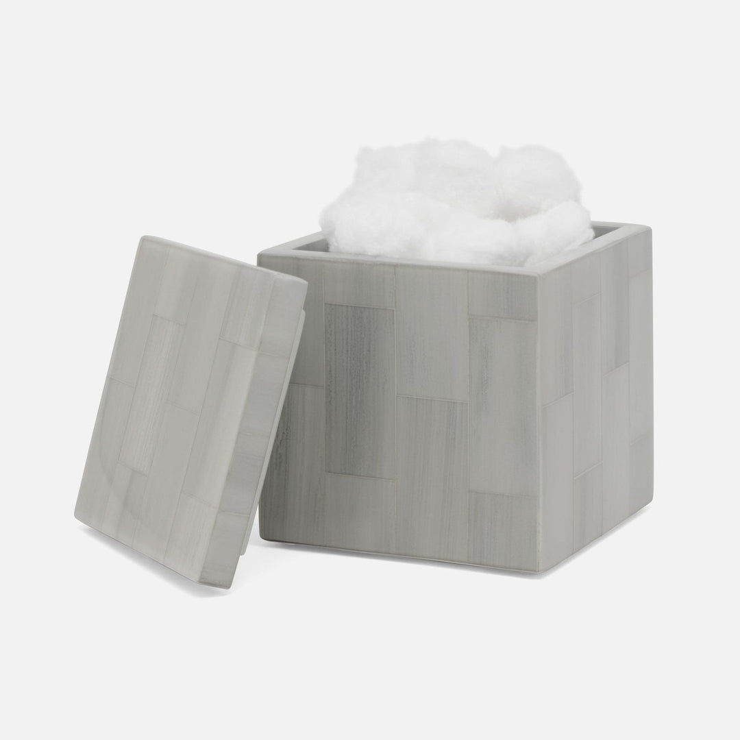 Arles, Light Gray, Canister, Square Straight, Faux Horn