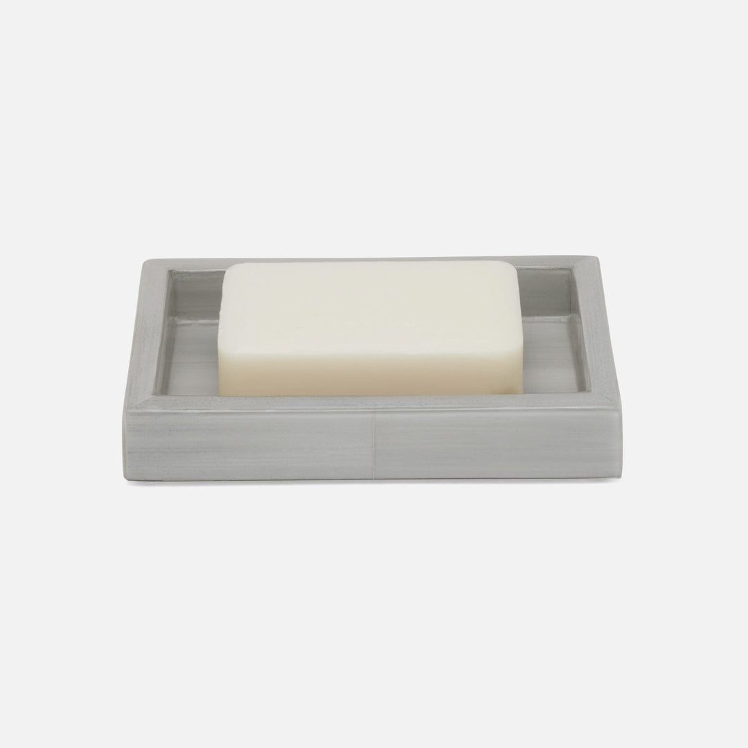 Arles, Light Gray, Soap Dish, Rectangular Straight, Faux Horn