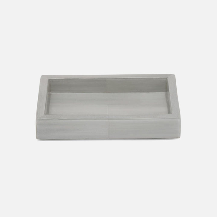 Arles, Light Gray, Soap Dish, Rectangular Straight, Faux Horn