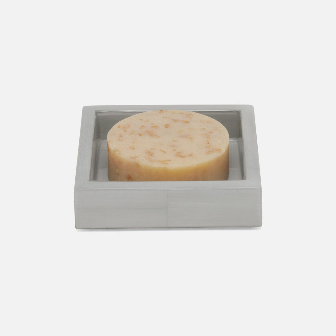 Arles, Light Gray, Soap Dish, Square Straight, Faux Horn