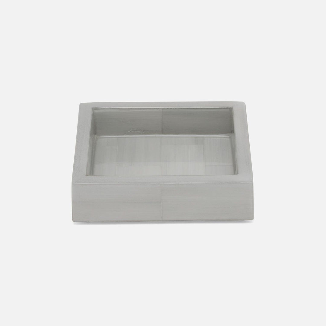 Arles, Light Gray, Soap Dish, Square Straight, Faux Horn